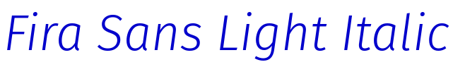 Fira Sans Light Italic الخط